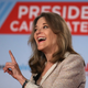 Democratic presidential hopeful Marianne Williamson speaks in Sioux City, Iowa on July 19, 2019.